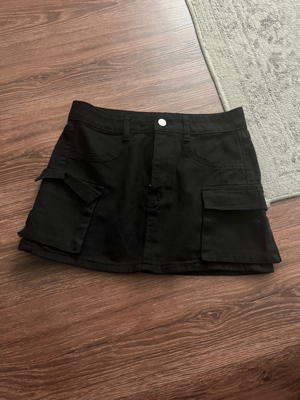 SHEIN Black Mini Cargo Skirt